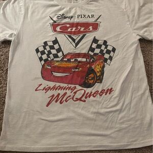 Cars Lightning McQueen White Tee Worn Once
